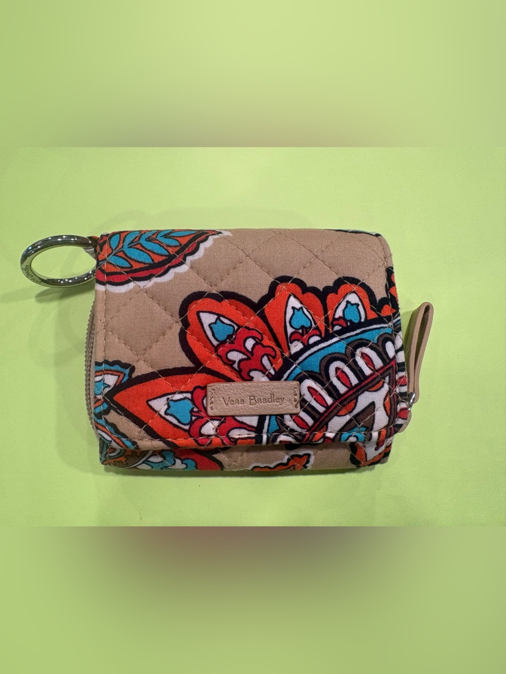 Vera Bradley Tan Quilted Wallet in Dessert pattern